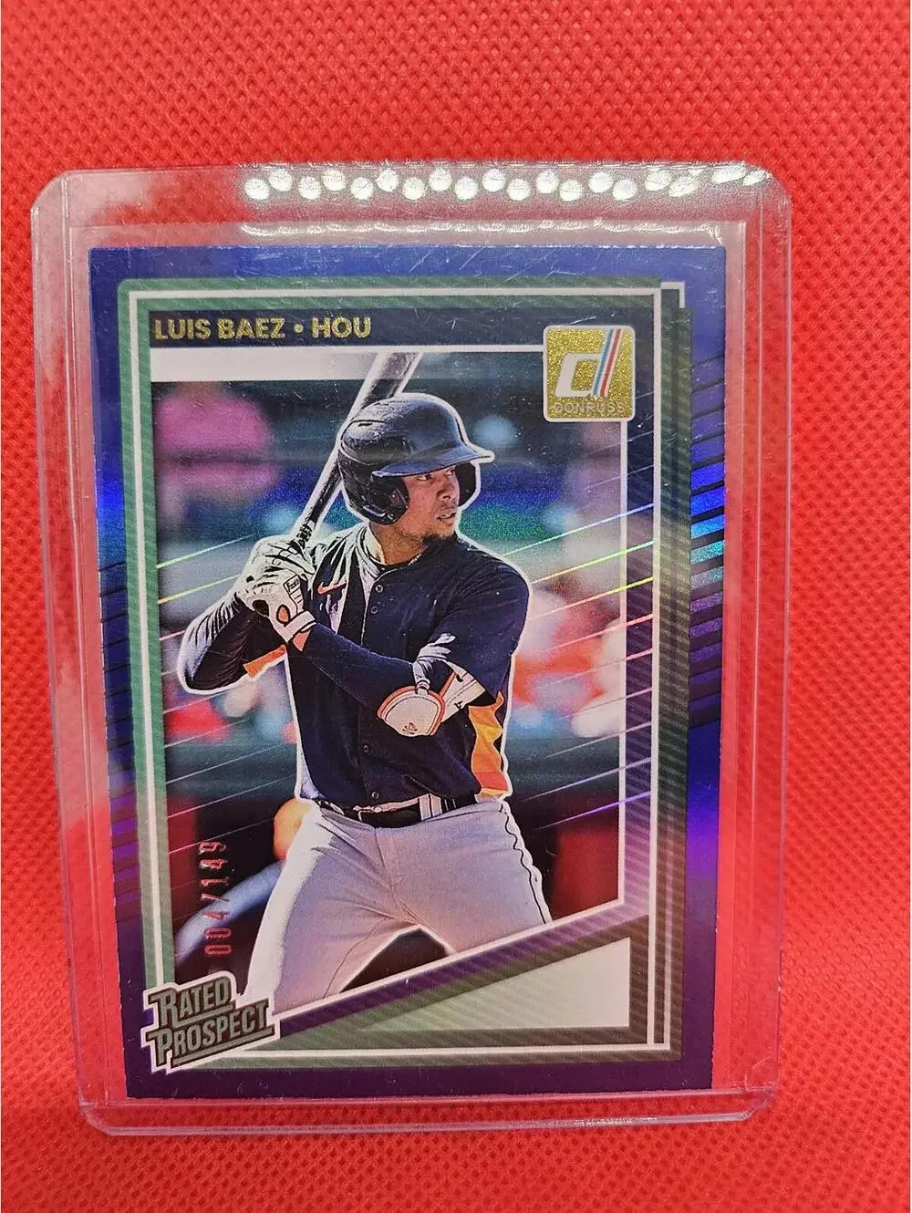 2025 PANINI BLUE INSERT- LUIS BAEZ #144 RATED PROSPECT Baseball CARD ASTROS